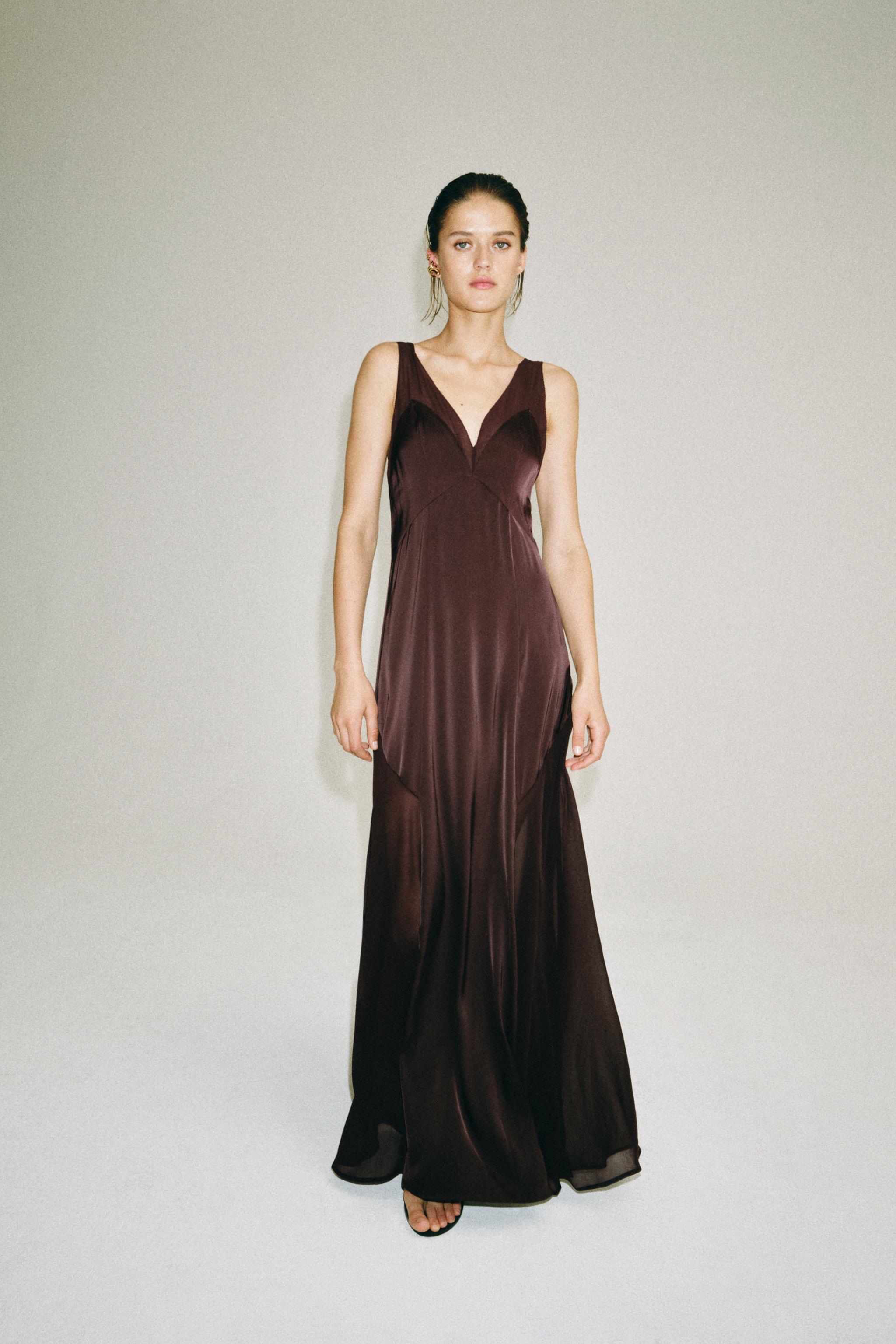 ZW COLLECTION SATIN EFFECT LONG DRESS