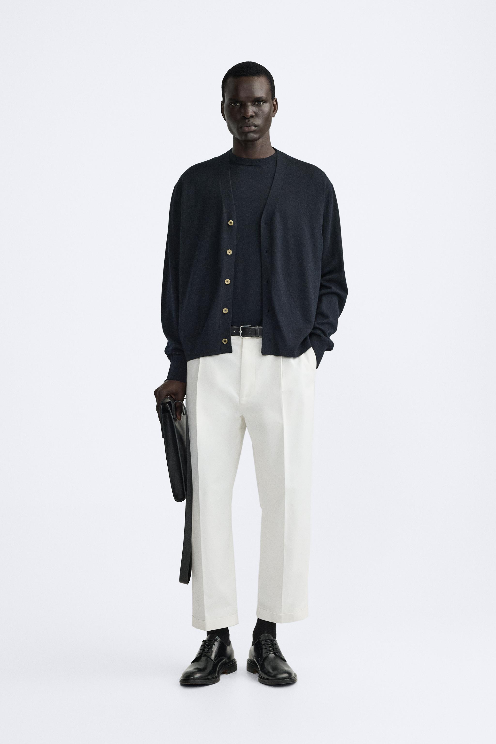 PLEATED PANTS - Oyster-white