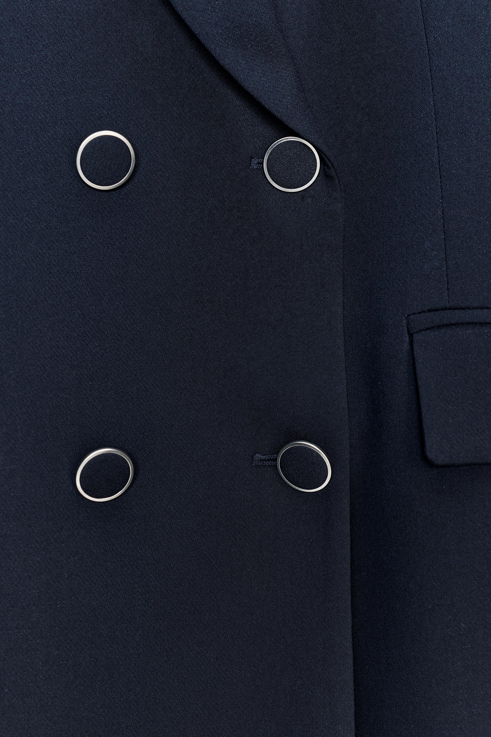 DOUBLE-BREASTED BUTTON BLAZER - Navy blue | ZARA Australia