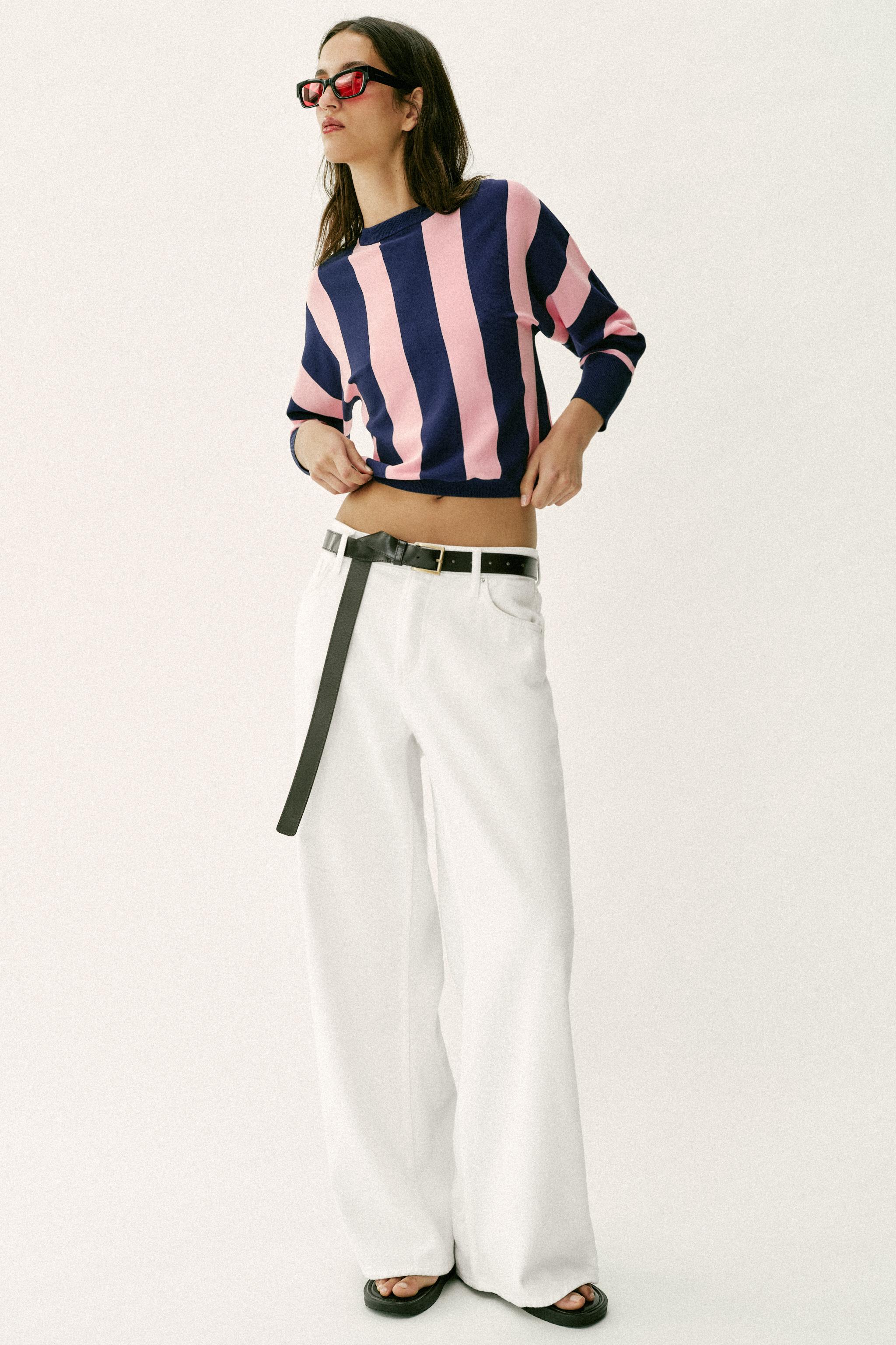 STRIPED KNIT SWEATSHIRT