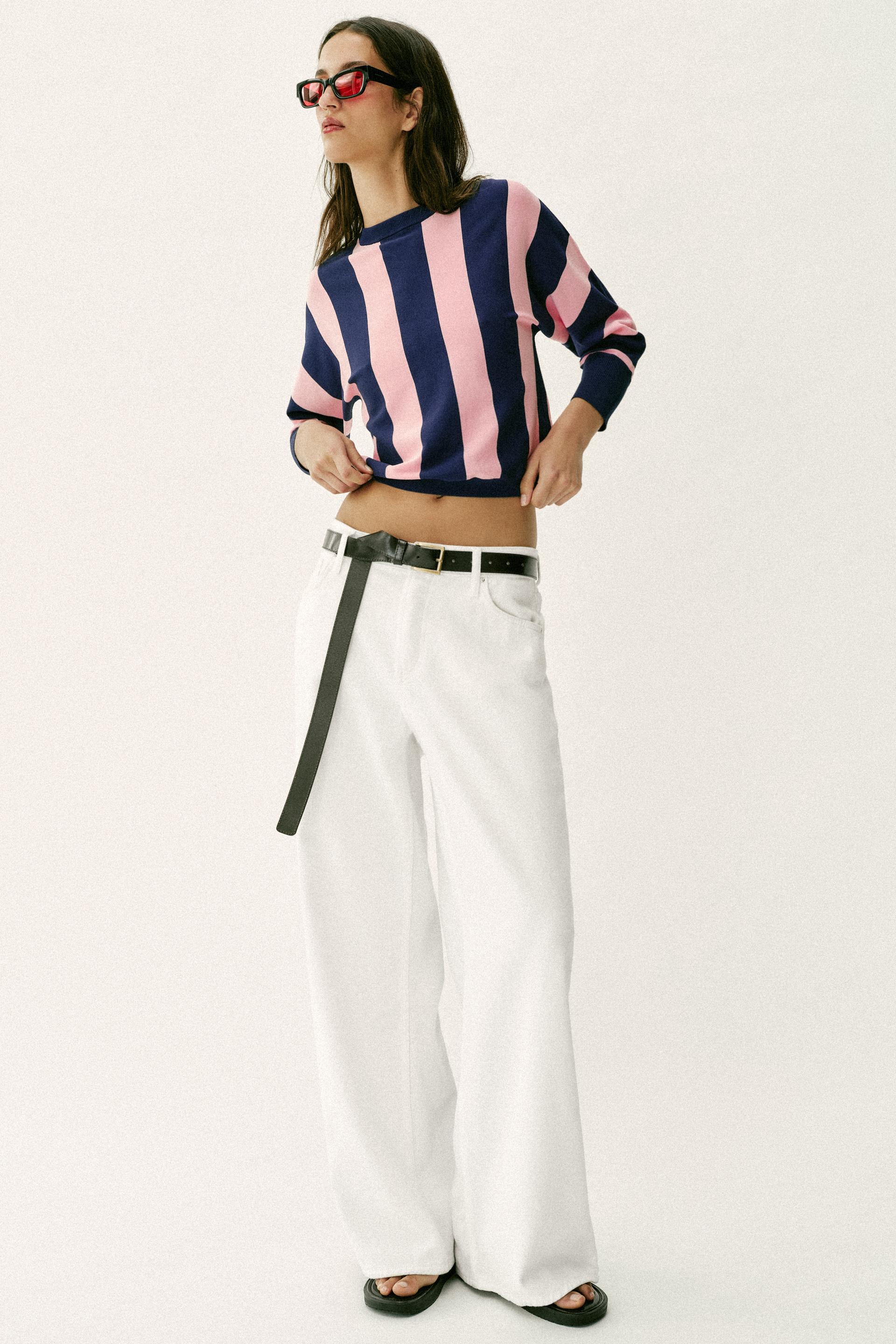 Striped Knit Sweatshirt