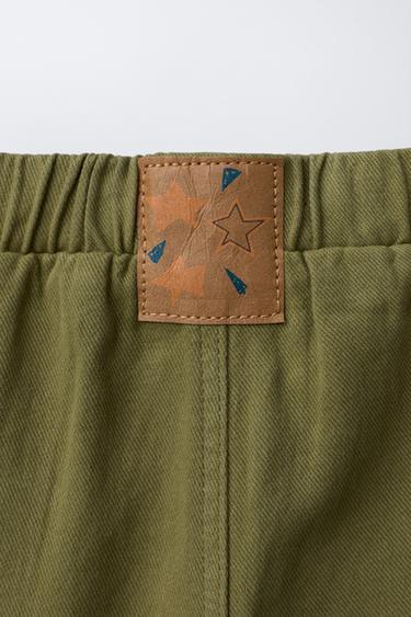 TWILL balloon TROUSERS WITH PATCHES - Khaki by Zara - Image 3