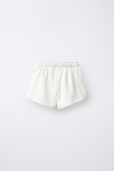 BERMUDA SHORTS WITH SEQUIN NUMBER PATCH - Ecru by Zara - Image 1