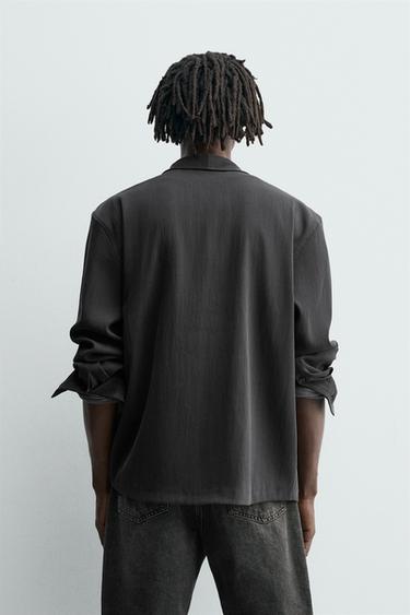 WASHED FLOWING SHIRT - Anthracite grey by Zara - Image 2