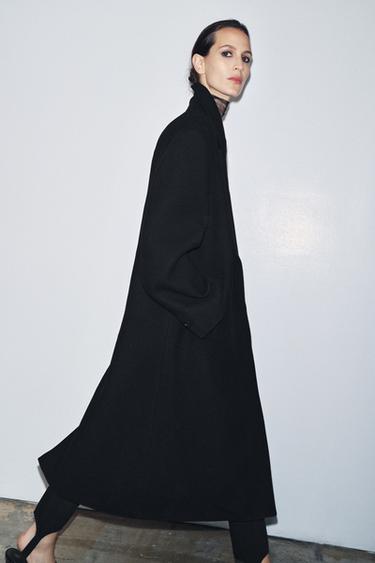MANTEAU EN MÉLANGE DE LAINE ZW COLLECTION - Noir de Zara - Image 1