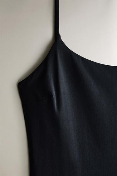 PLAIN BEACH SWIMSUIT WITH THIN STRAPS - Black by Zara - Image 3