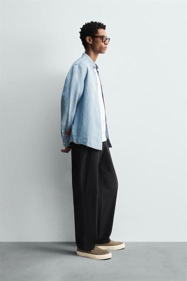 REGULAR FIT DENIM SHIRT - Light blue by Zara - Image 3