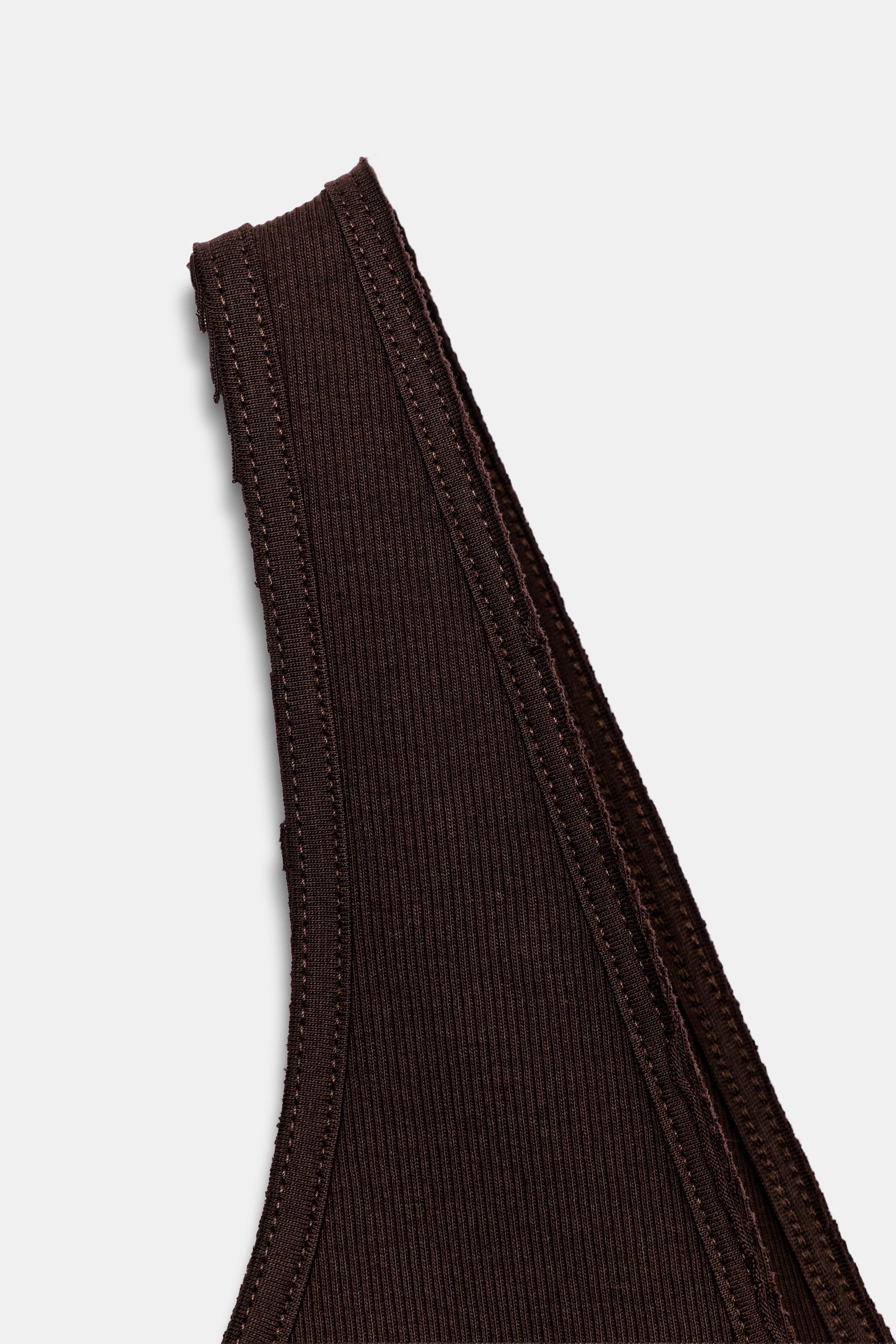 Женские топы Zara RIBBED V-NECK TANK TOP — фото 7