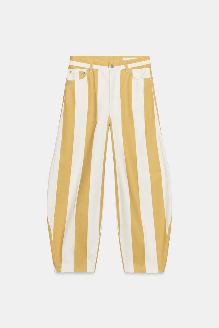 Jeans de cintura alta con rayas y pierna cónica de la colección ZW 6