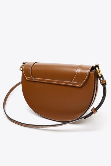 CANVAS STITCH DETAIL CROSSBODY BAG - Dark tan by Zara - Image 2