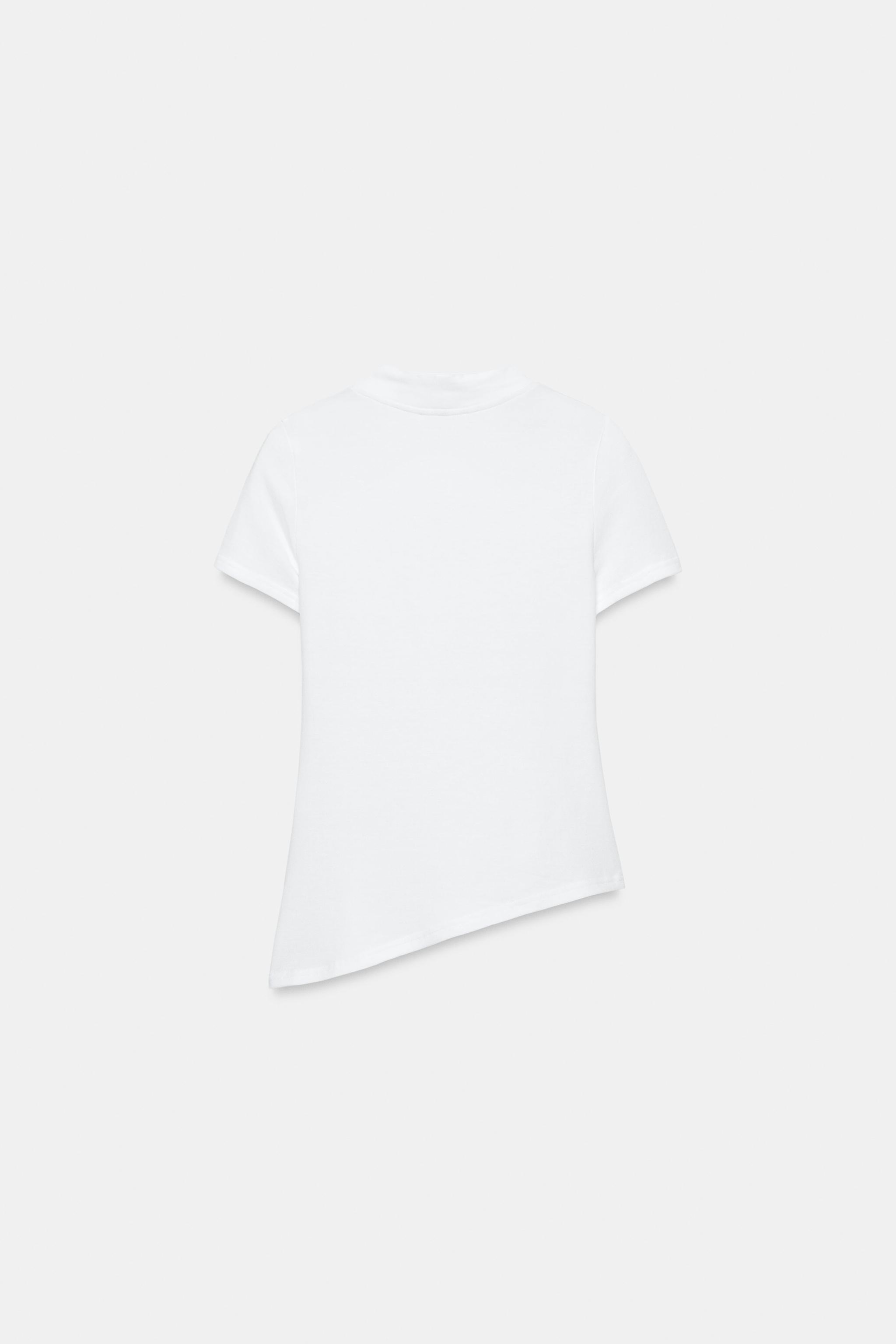 ASİMETRİK V YAKA T-SHIRT - Görsel 10
