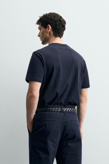 MEDIUM WEIGHT SHORT SLEEVE T-SHIRT - Navy blue by Zara - Image 2