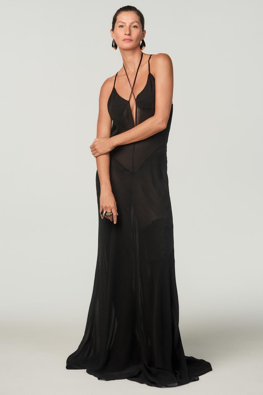 Stefano Pilati x Zara リネンロングワンピース - ブラック | ZARA 