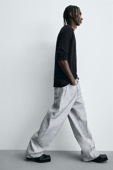 WAXED FINISH BAGGY FIT JEANS - white by Zara - Image 5