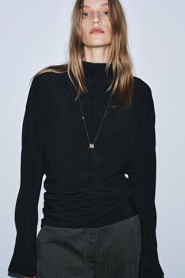 BLOUSE FLUIDE ZW COLLECTION - Noir de Zara
