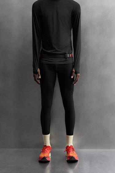 Zara 跑步緊身長褲 - 黑色