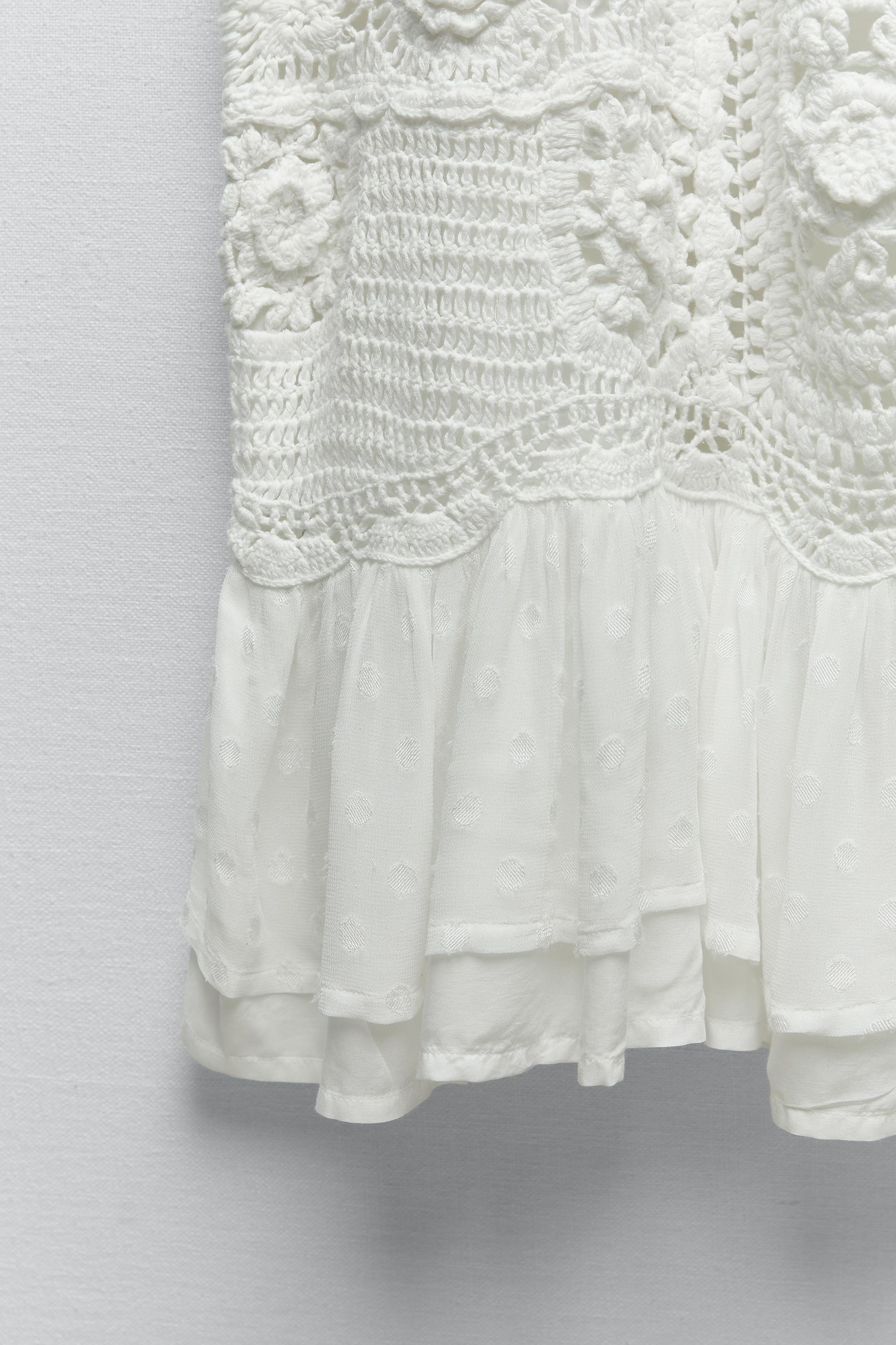 DRESS WITH MATCHING LACE - Black / White