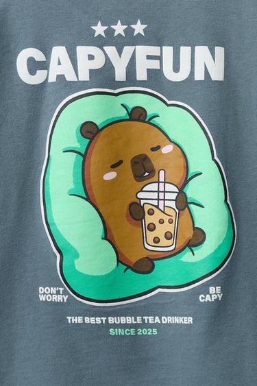 GARMENT DYE CAPYBARA CAPYFUN © T-SHIRT - Blue by Zara - Image 3