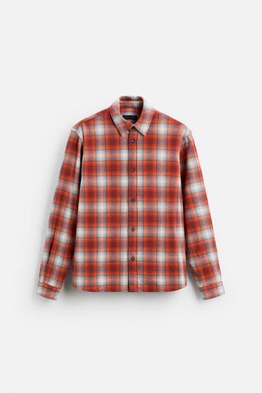 CHEMISE RELAXED FIT À CARREAUX - Rouge de Zara - Image 5