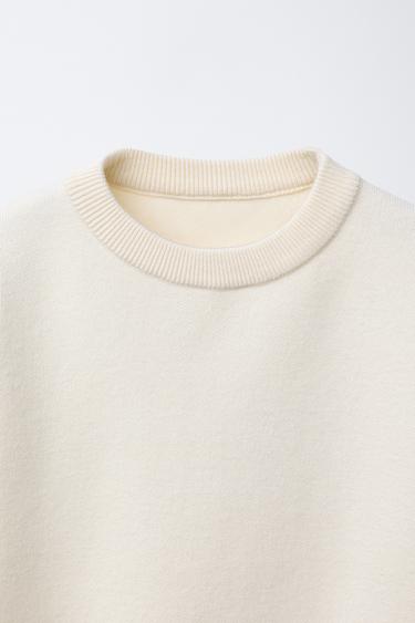 PLAIN KNIT SWEATER - Ecru by Zara - Image 2