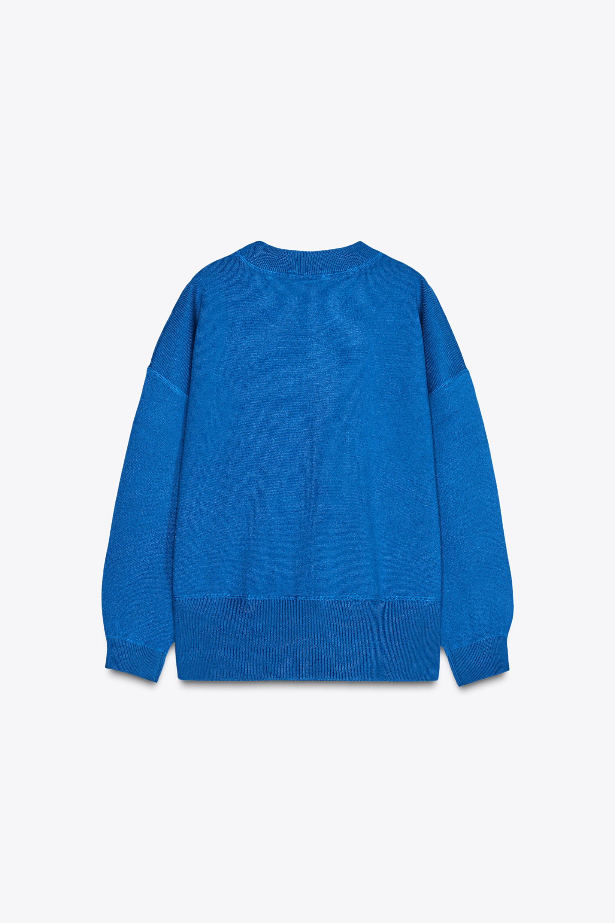 無地ニットスウェットシャツ - 濃青 | ZARA Japan / 日本