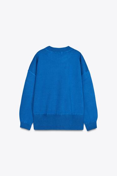 PLAIN KNIT SWEATSHIRT - Bluish by Zara - Image 4