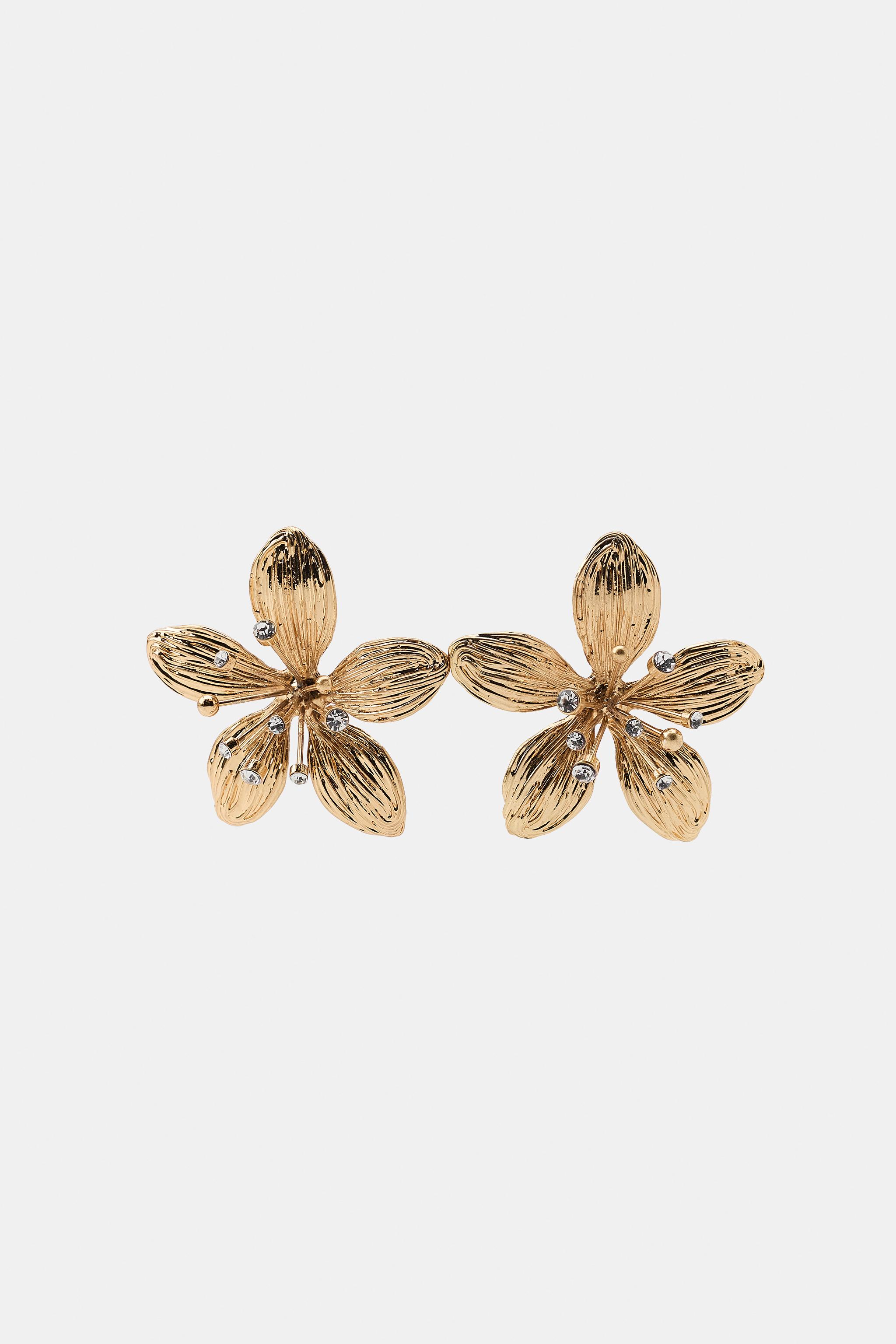 BOUCLES D'OREILLES FLEUR EN RELIEF BIJOUX