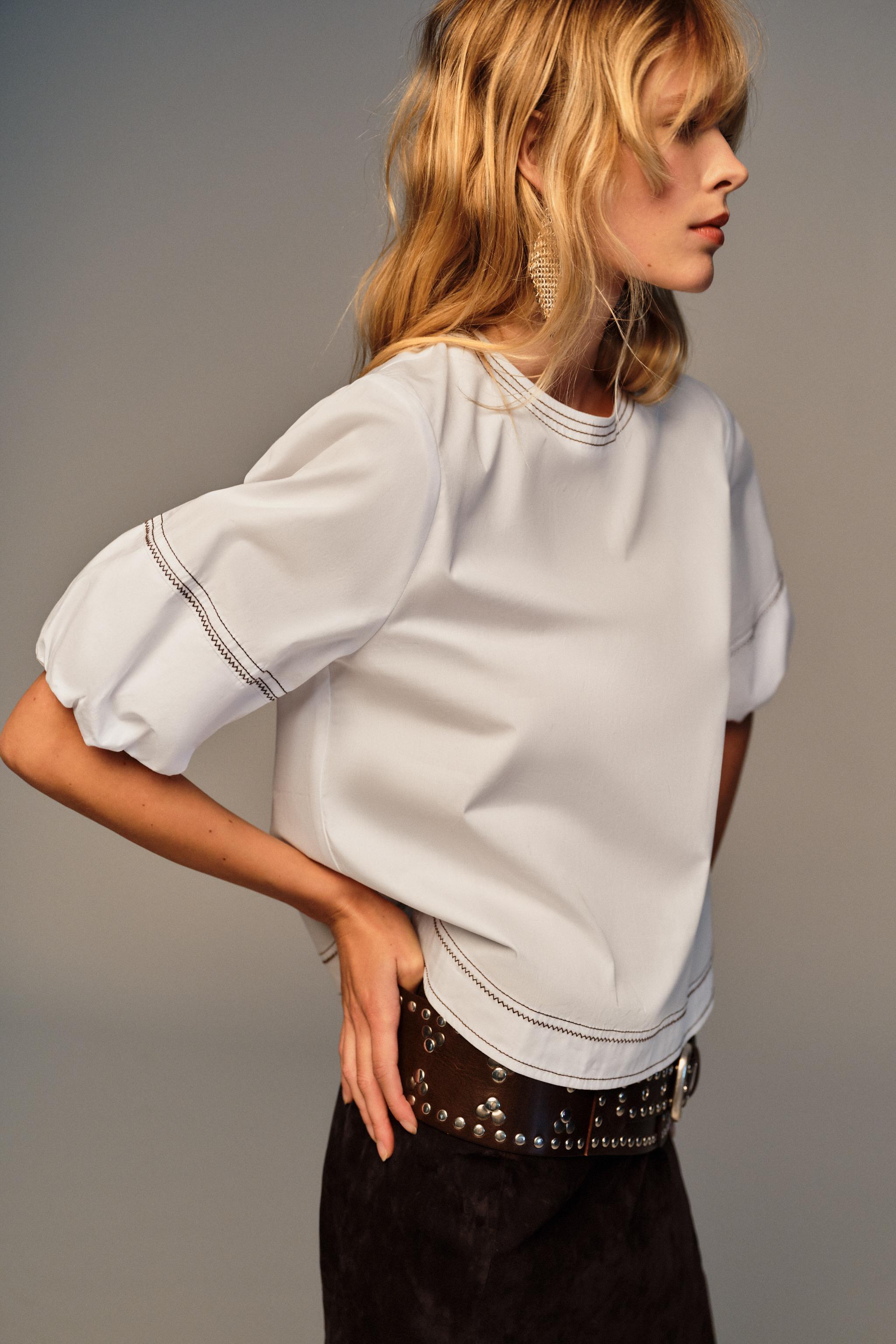 CHEMISE SURPIQÛRES MANCHES BOUFFANTES