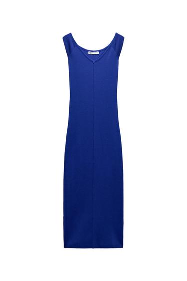 PLAIN KNIT FITTED DRESS