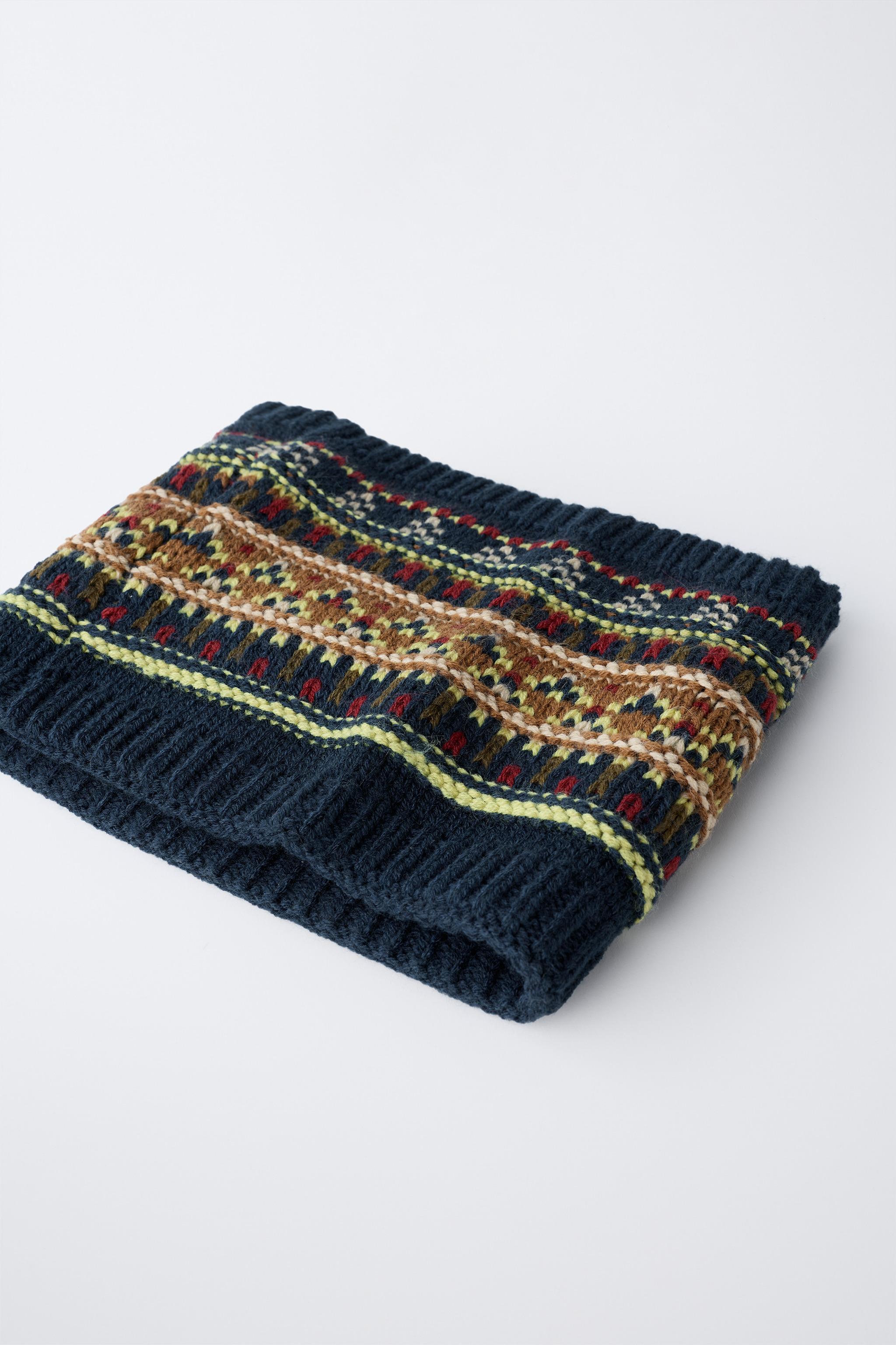 JACQUARD KNIT NECK WARMER