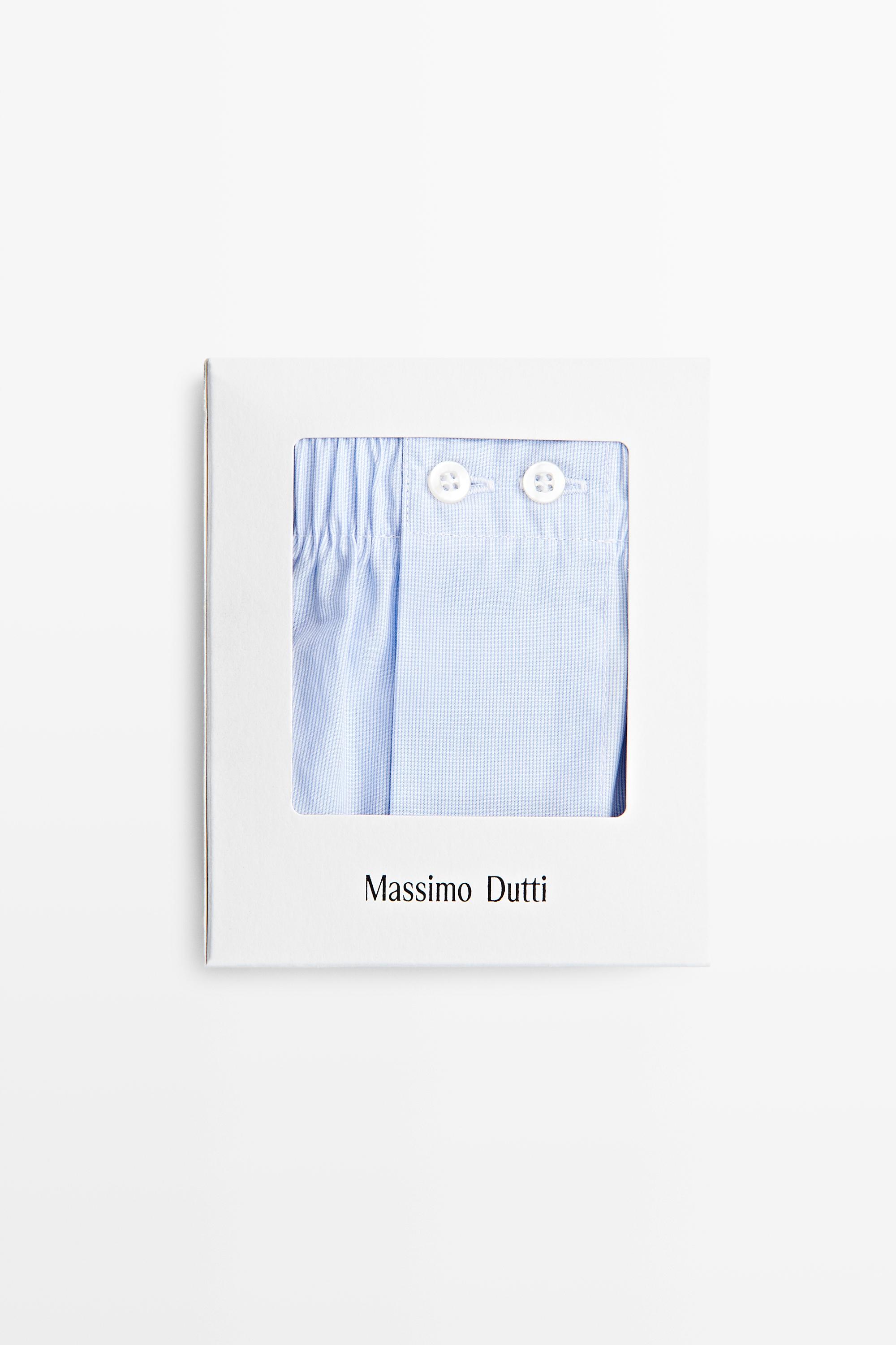 100% cotton micro-striped boxers — Sky blue