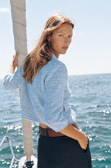 3/4 SLEEVE CARDIGAN - Sky blue by Zara
