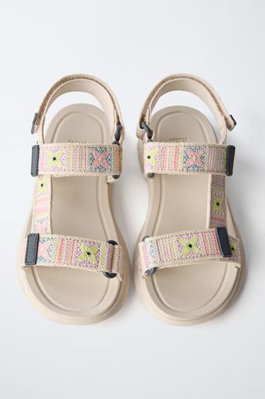 SANDALES TECHNIQUES EFFET CROCHET - Multicolore de Zara - Image 3
