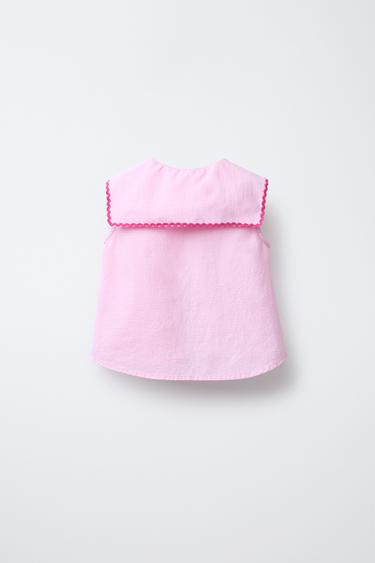 GINGHAM SHIRT WITH WAVY TRIM - Pink by Zara - Image 1