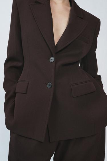 BLAZER PEPLUM ZW COLLECTION - Marrón de Zara - Imagen 0