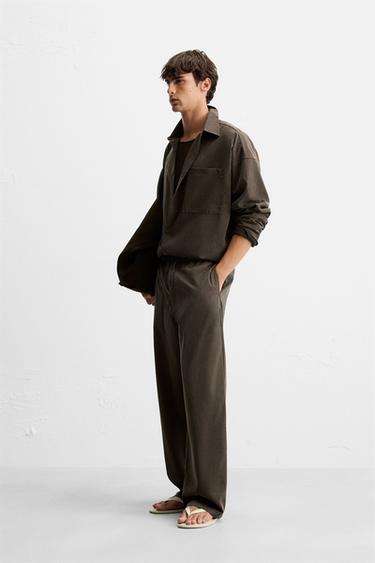 PANTALON FLUIDE COUPE DÉCONTRACTÉE - Chocolat de Zara - Image 3