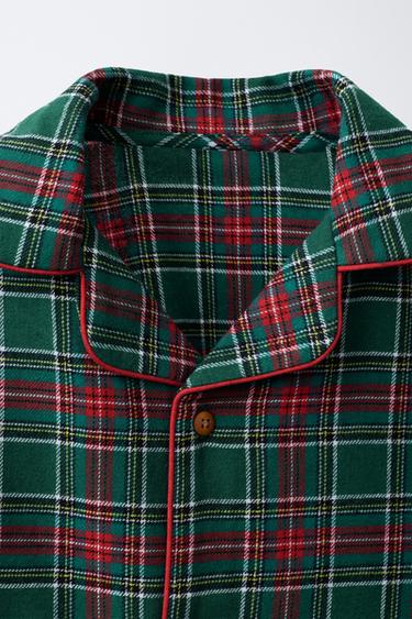 AGES 3-6 / FLANNEL CHECK PYJAMAS - Green by Zara - Image 5