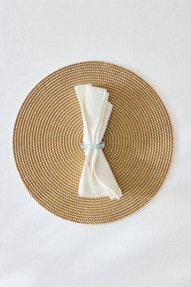 PAPER PLACEMAT (PACK OF 2) - camel by Zara