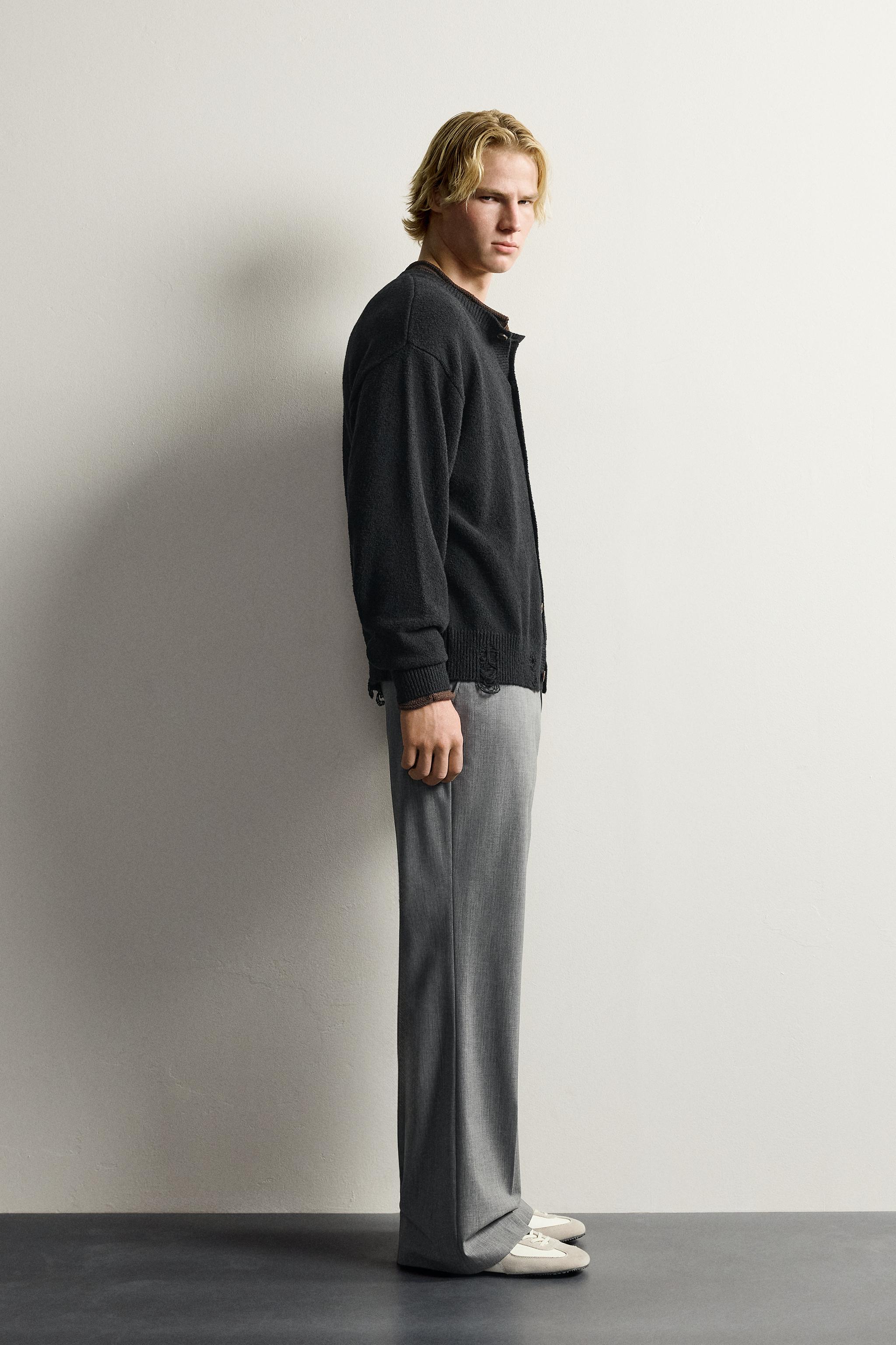 CARDIGAN RELAXED FIT EFFET DÉCHIRURES