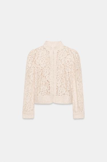 BLAZER DENTELLE ZW COLLECTION - Écru de Zara - Image 4