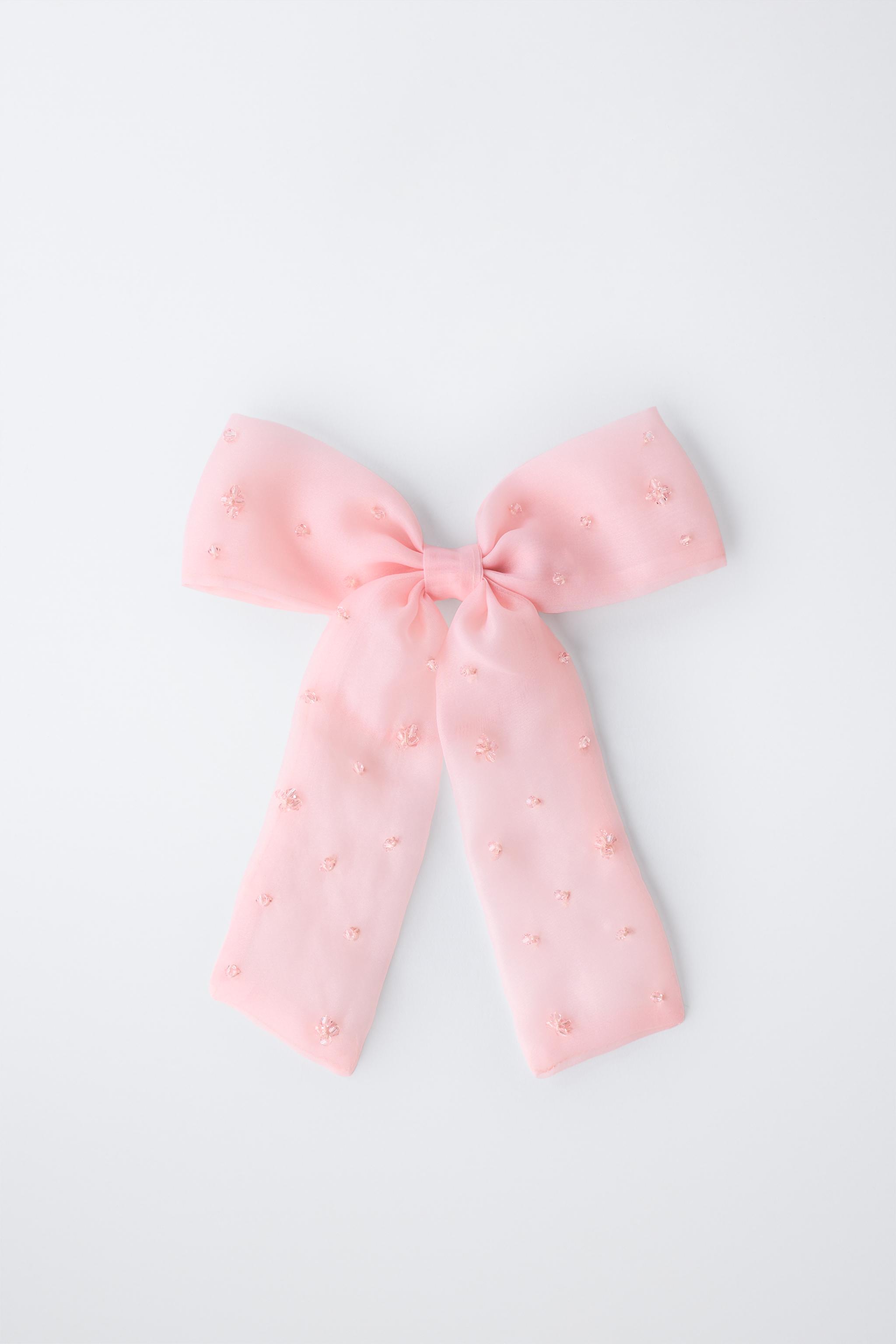 ORGANZA BOW BARRETTE HAIR ELASTIC - Pink | ZARA United States display picture 2