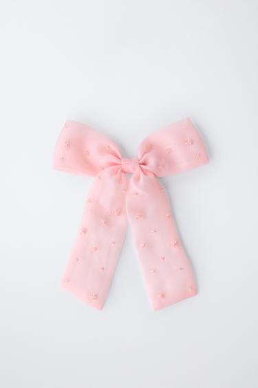 ÉLASTIQUE À CHEVEUX AVEC NŒUD EN ORGANZA - Rose de Zara - Image 3