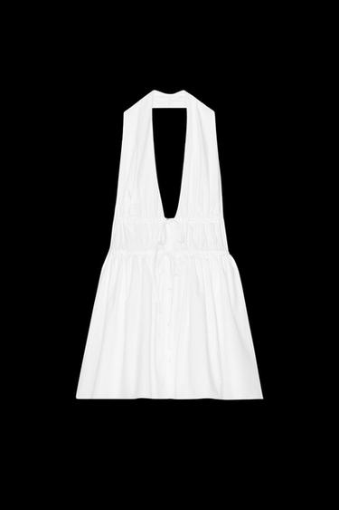 VESTIDO MONO HALTER - Blanco de Zara - Imagen 0