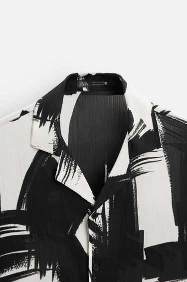 ABSTRACT PRINT SHIRT - Black / Ecru by Zara - Image 7