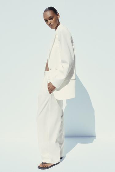 MULTI-PLEAT TROUSERS - Oyster-white by Zara - Image 2