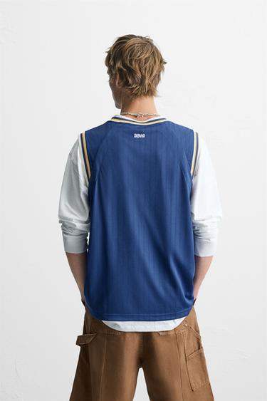 CONTRAST VARSITY TANK TOP - Blue by Zara - Image 2