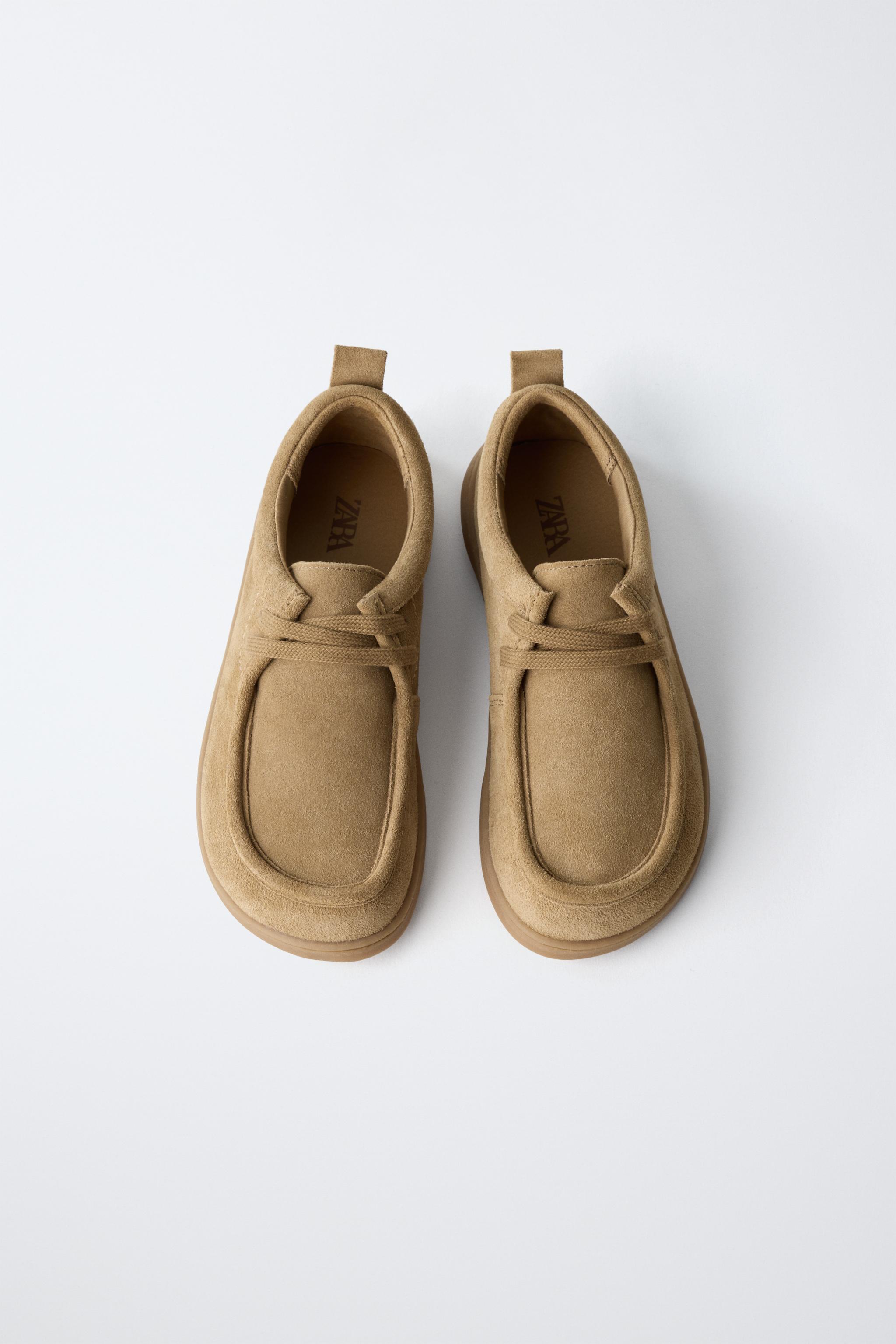 Обувь Zara LEATHER BAREFOOT LACE-UP BOAT SHOES — фото 8