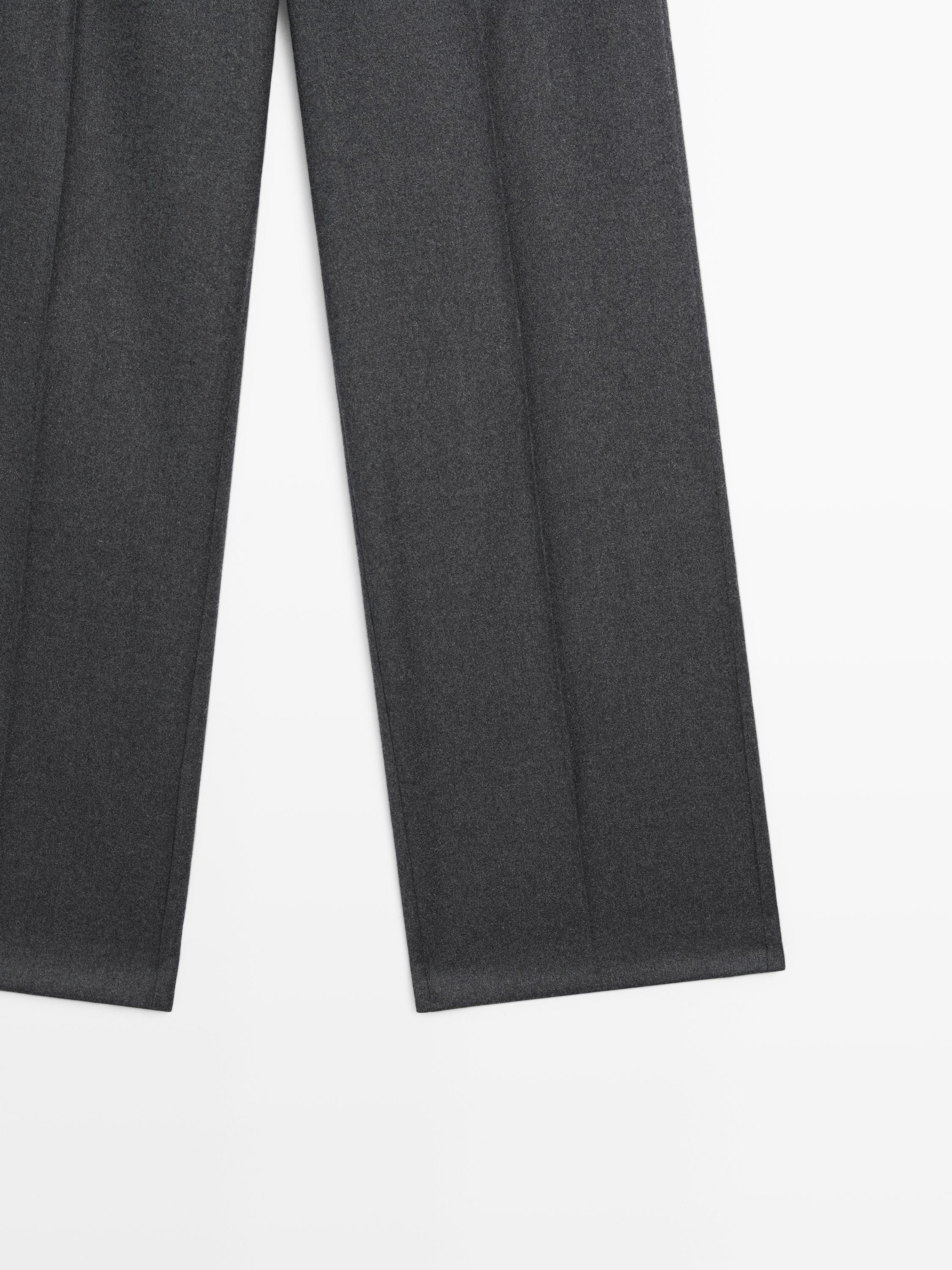100% wool flannel suit trousers