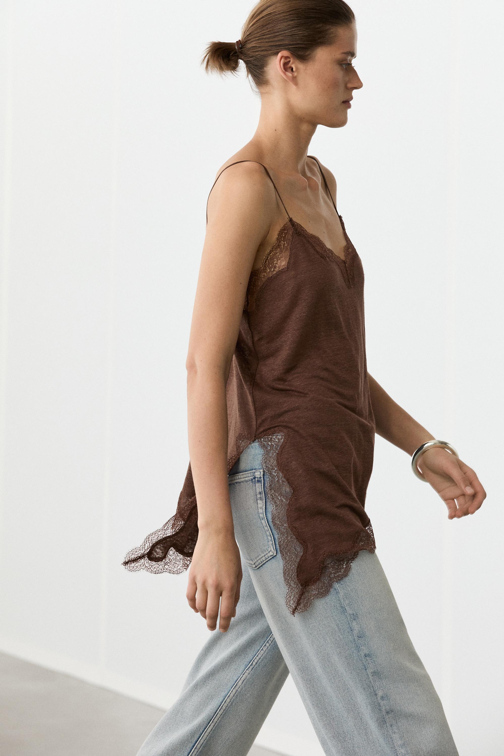 Top asymétrique lin mélangé