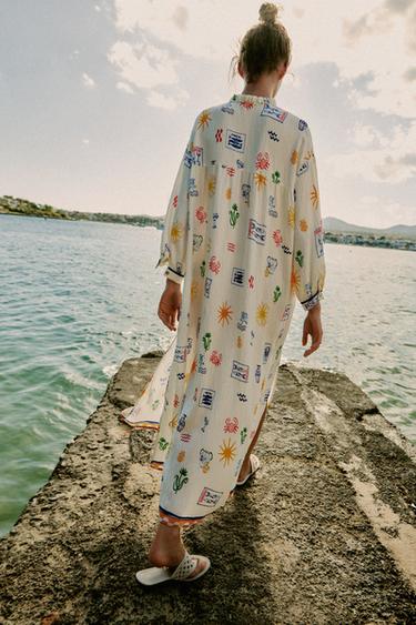 ROBE LONGUE IMPRIMÉE - Multicolore de Zara - Image 2